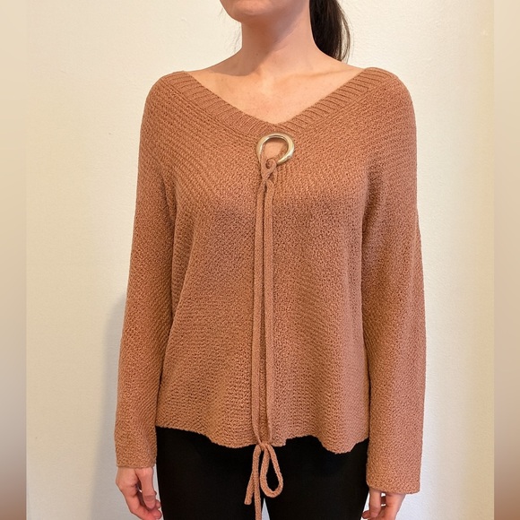 entro Tops - Entro Textured Knit Blouse Peach Medium